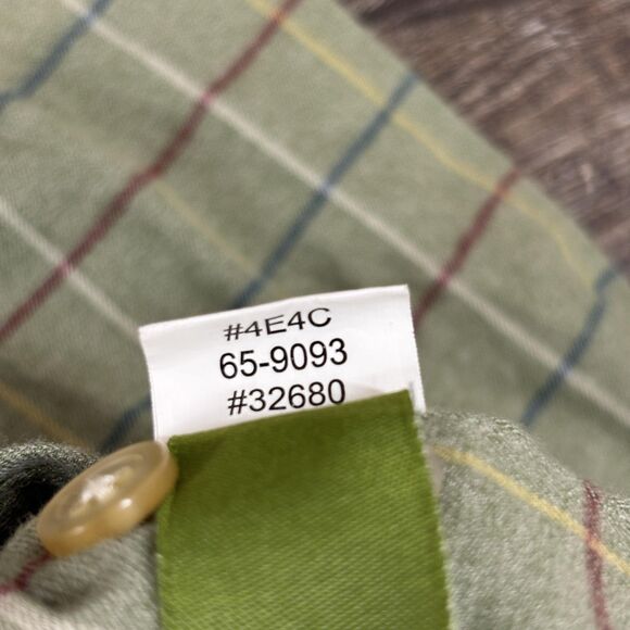Orvis Shirt Men's Extra Large Green Plaid Button Down Pocket Cotton Outdoor - Picture 8 of 8